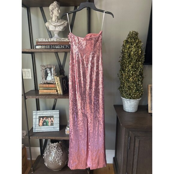 retrofete Ember Sequin Strapless Maxi Dress Pink Womens Size XS - Picture 9 of 12